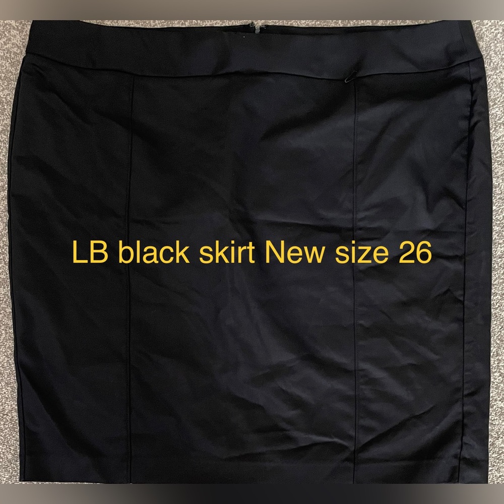 Lane Bryant Knee Length Work Career Straight Pencil Skirt Solid Black Womens 26